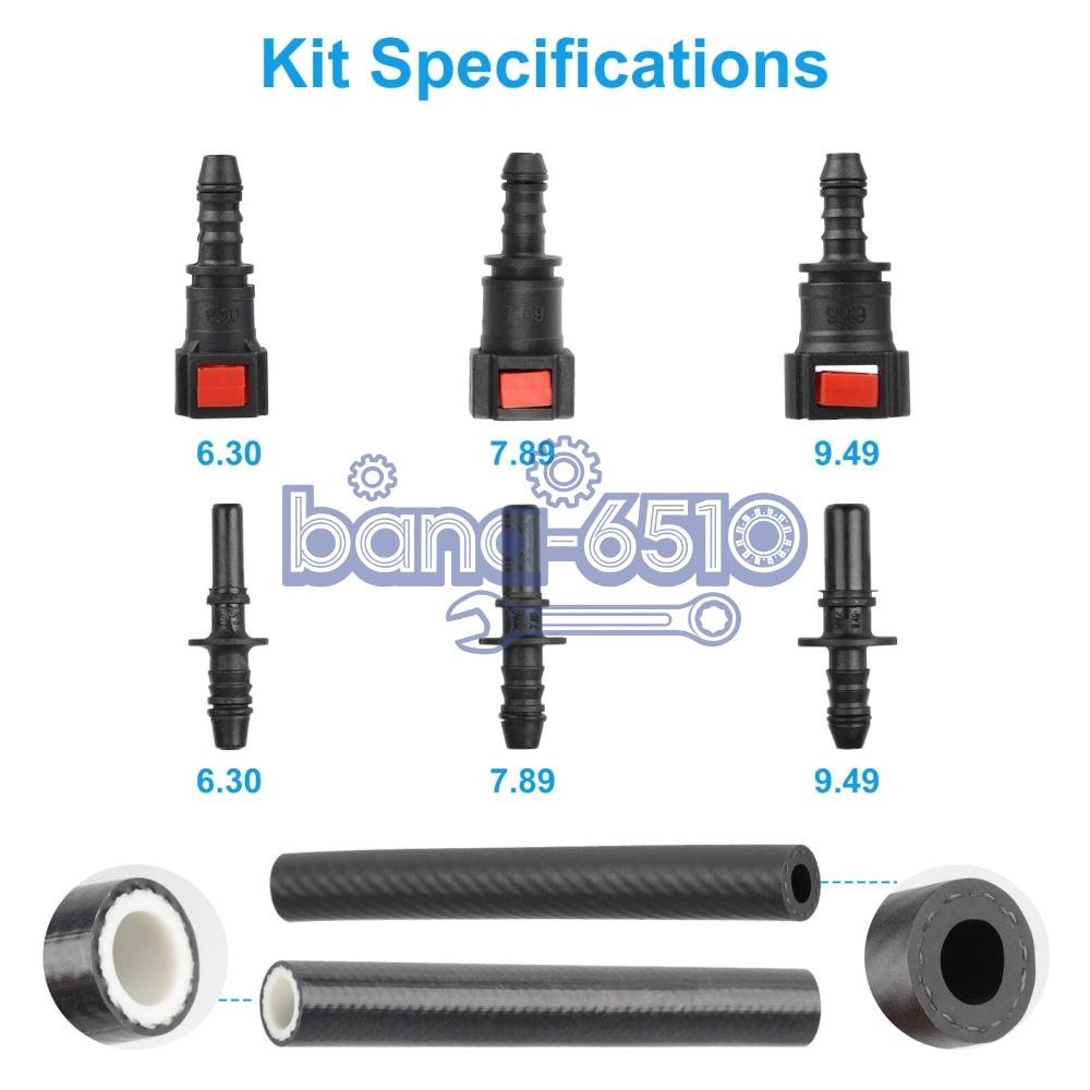 Fuel Injection Pressure Tester Injector Pump Gauge Kit with 3 Connectors 100 PSI