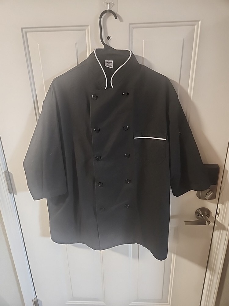 Chef Trends Jacket Shirt Size L by Pinnacle Black C814 BK