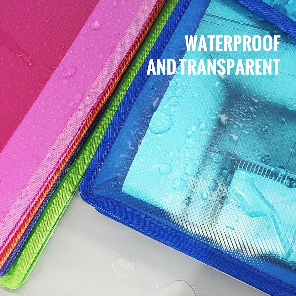 Plastic Expanding File Folder, Envelope Folders for Documents, Waterproof Tra...