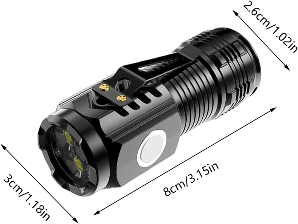 5PCS Mini Flashlight Set Rechargeable - Waterproof Bright LED Magnetic Base
