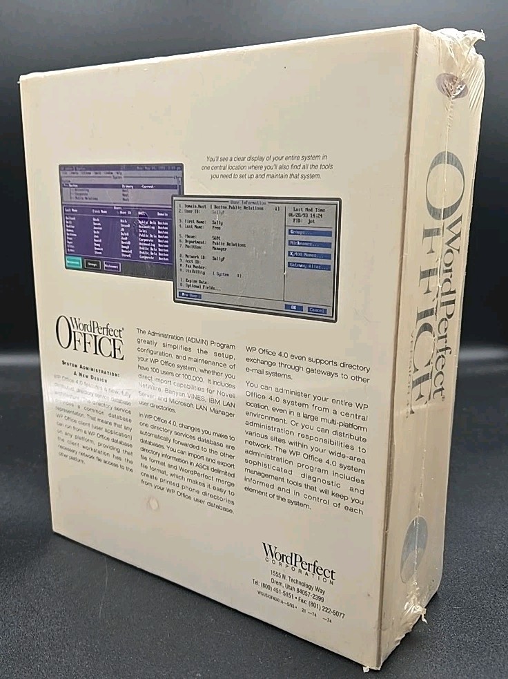 WordPerfect Office Version 4.0 DOS Version 4.0 PC Program Software New NOS 1993