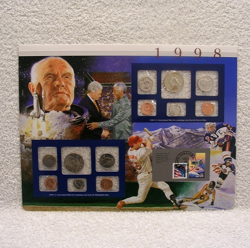 1998 Uncirculated Mint Sets - Postal Commemorative Society Coin & Stamp Panel