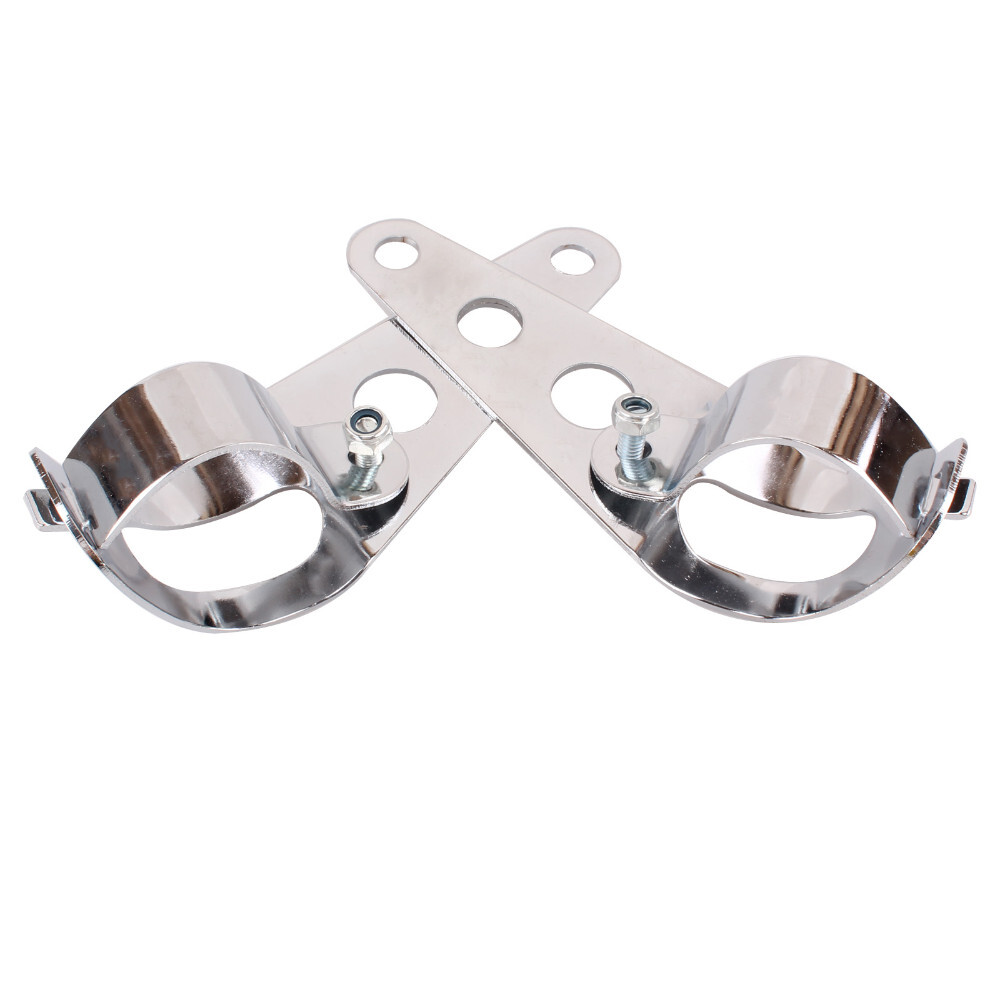 Chrome Universal Headlight Mount Bracket Fork Clamp Holder For Harley 28mm-34mm