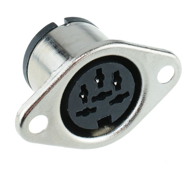 2 x 6-Pin DIN Panel Mount Female Socket Connector
