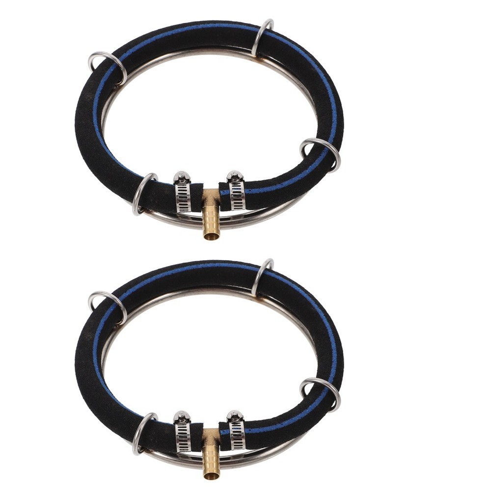 2pcs Fish Tank Pond Oxygen Bubble Diffuser Rings - Stainless Steel Air Diffuser