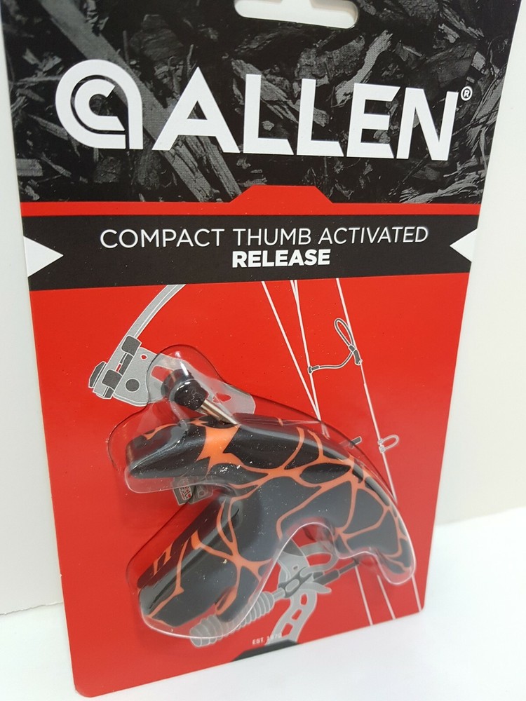 ALLEN ORANGE AND BLACK COMPACT THUMB ACTIVATED COMPOUND BOW RELEASE