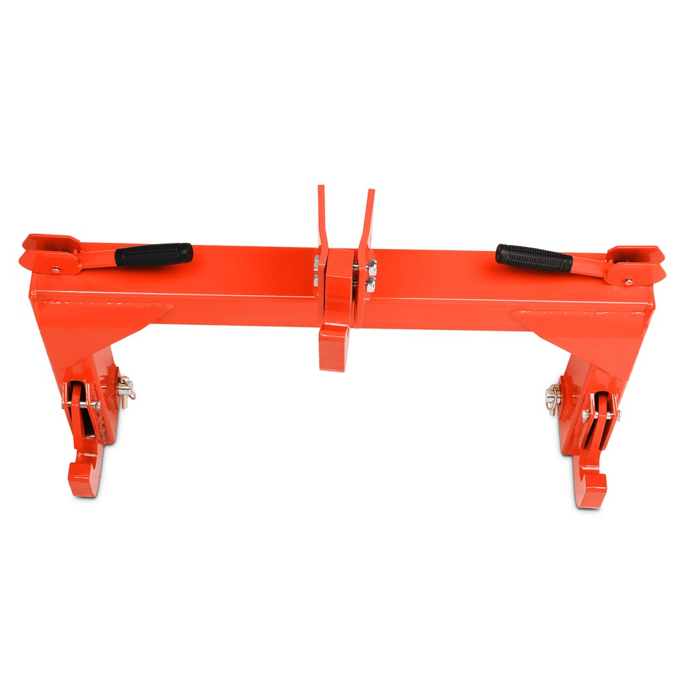 3 Pt Quick Hitch Adapter For Category 1 & 2 W/ Adjustable Tractor 3000lb Orange