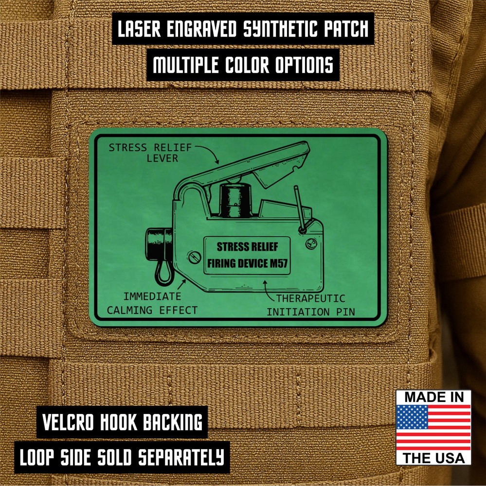 M57 Claymore Device Funny Morale Patch, 2" x 3" Hook & Loop Plate Carrier Patch