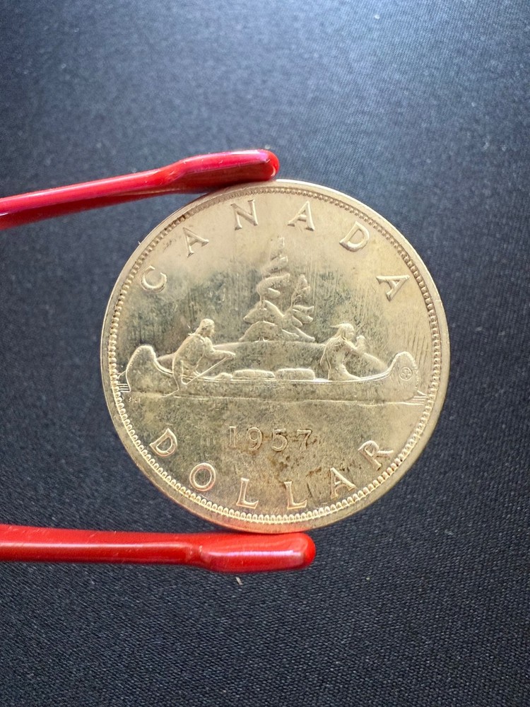 1957 Canadian Silver Dollar Coin 80%