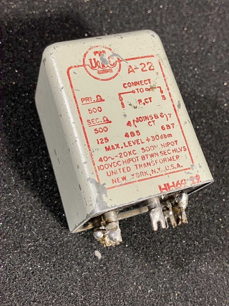 UTC A-22 Transformer.  1:1/2:1, two isolated secondaries. Tested and Working...