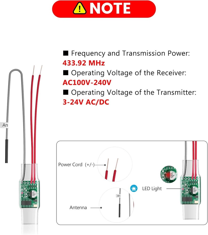 Wireless Doorbell Extender 656FT Range 58 Chimes 5 Vol White