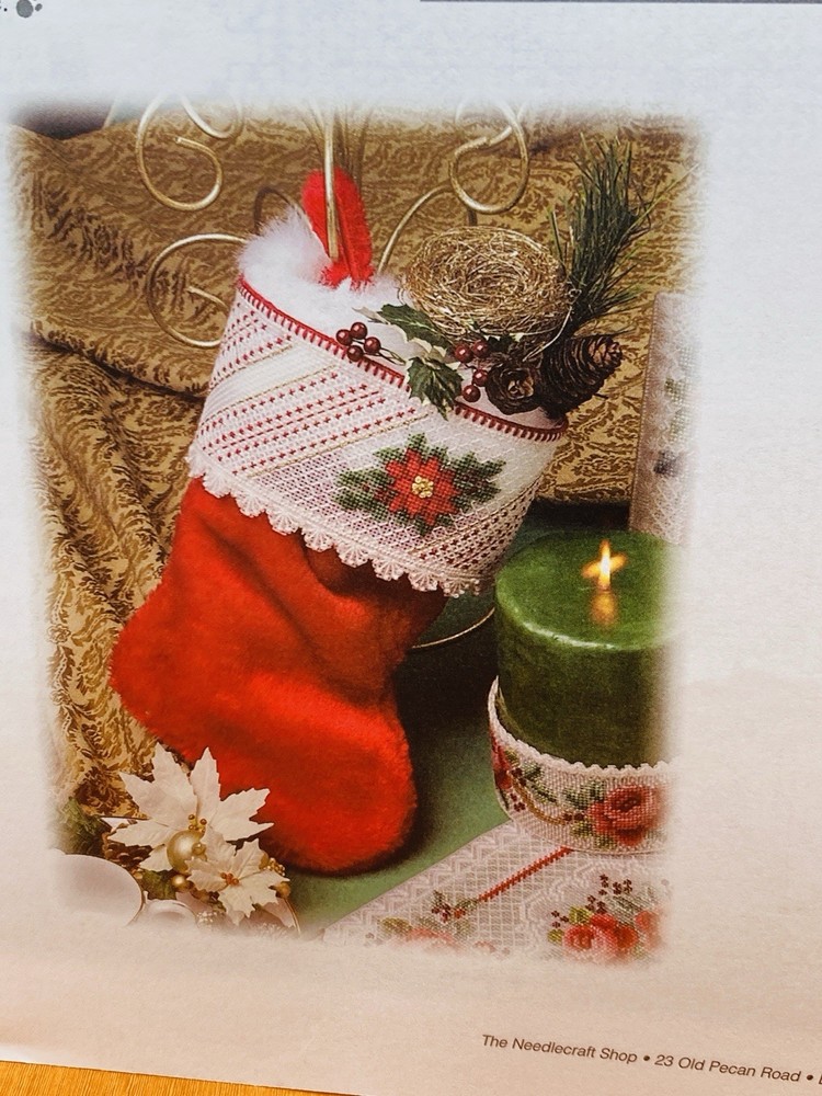 Victorian Christmas Plastic Canvas Patterns Needlecraft Shop Ornaments Stocking