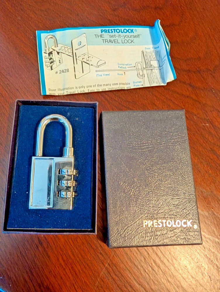 PRESTOLOCK Vintage Model 2400 KG Combination Lock Set Your Own Combination