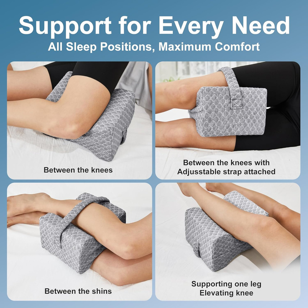 Knee Pillow for Side Sleepers, Leg Pillow for Sciatica, Back, HIPS, Knees, Joint