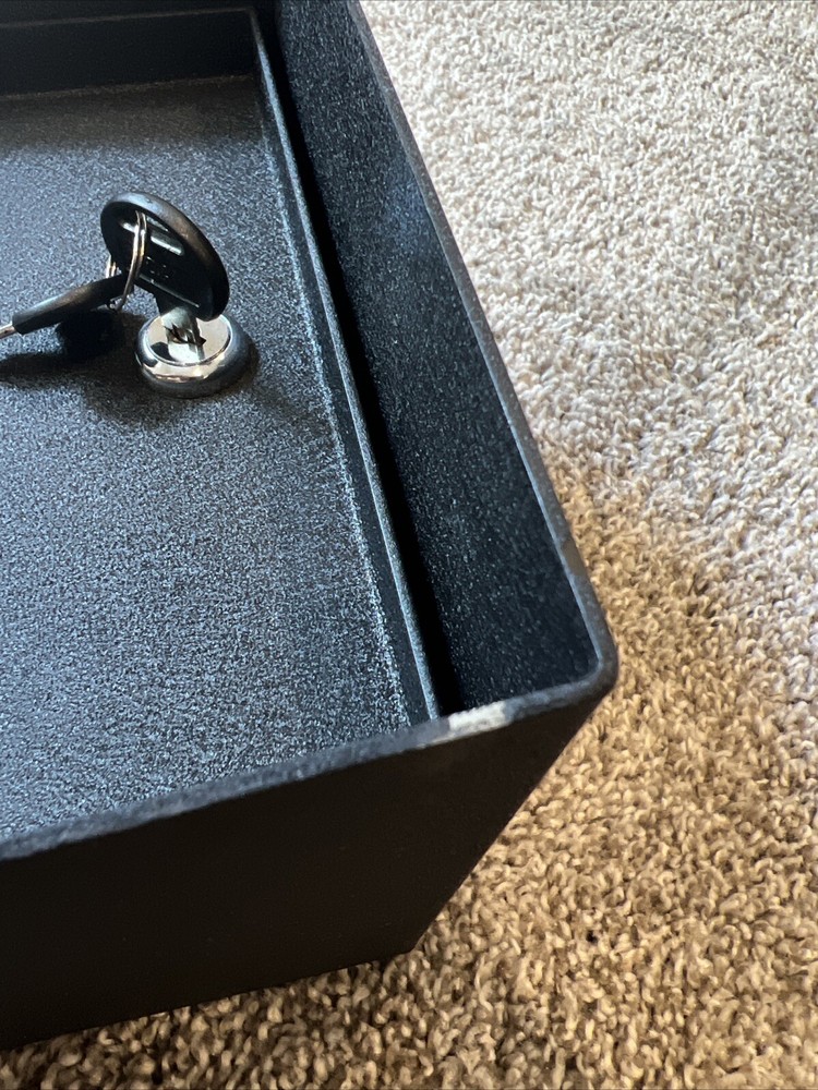 New Black Security Lock Box With Key