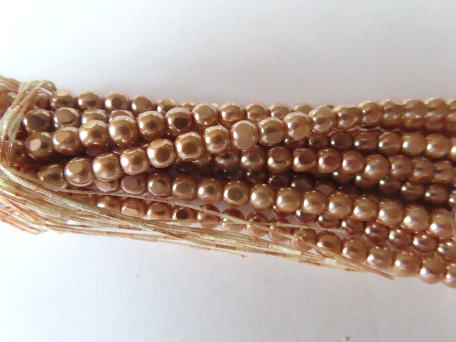 Sealed Strand of 600 Czech. Glass baroque Pearls 4mm Mauve.