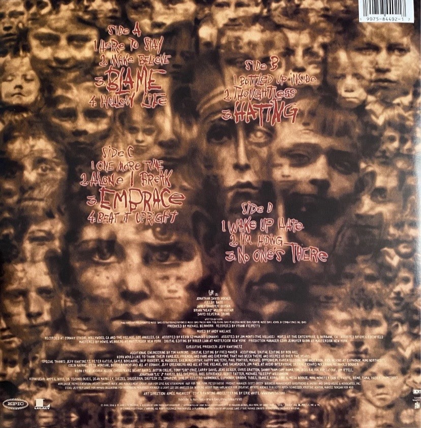 KORN AUTOGRAPHED SIGNED UNTOUCHABLES VINYL - JONATHAN DAVIS HEAD FIELDY MUNKY