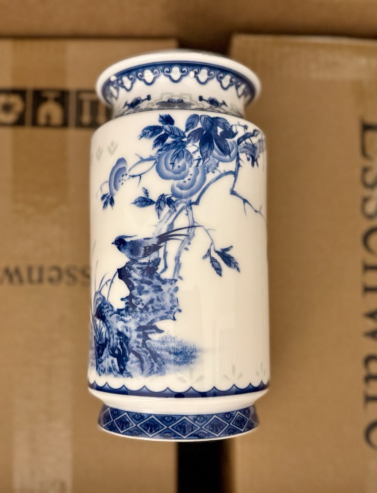 Essenware Blue & White Vintage Chinoiserie Farmhouse Decorative Terracotta