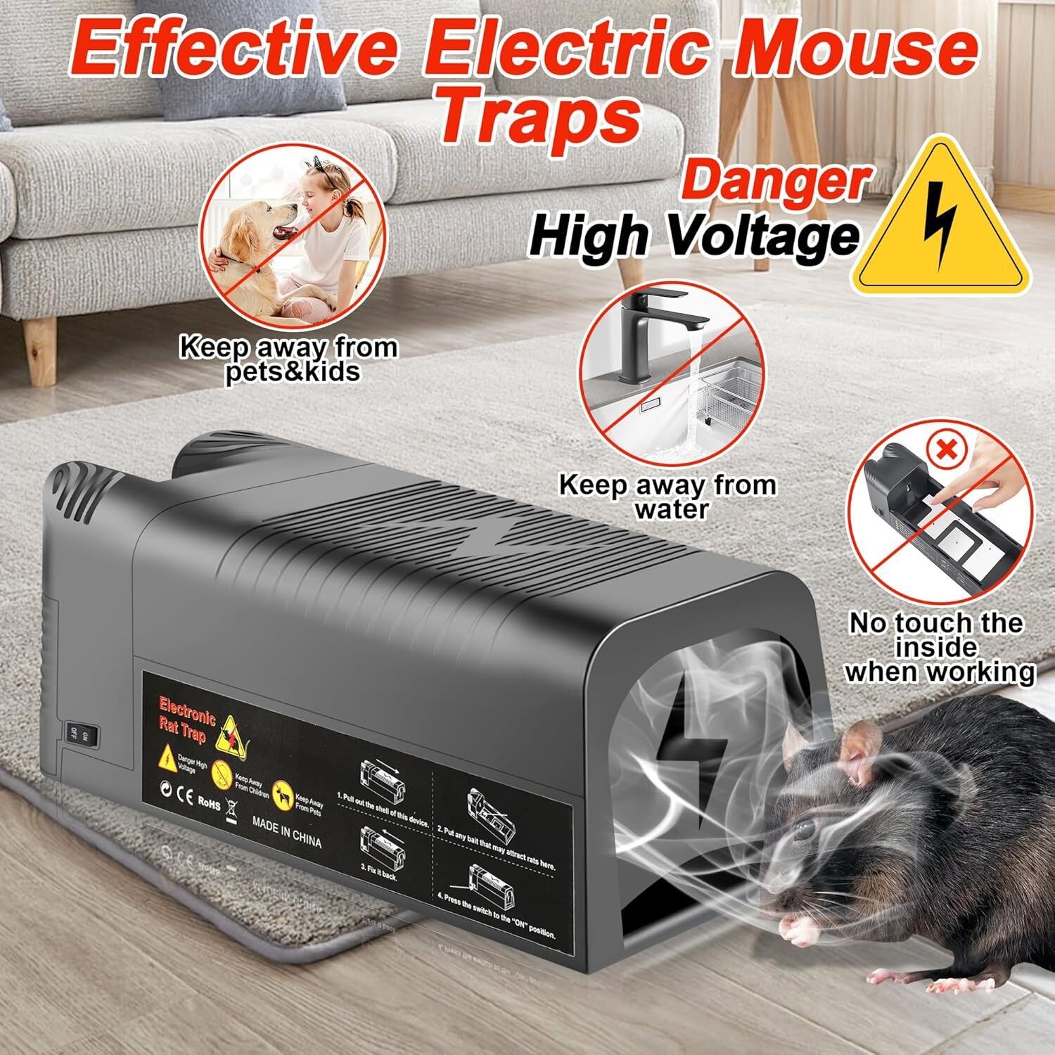 Electronic Mouse Trap Victor Control Rat Killer Pest Electric Rodent Zapper US