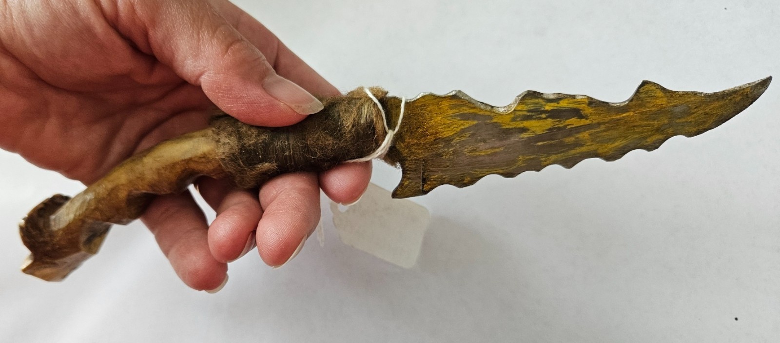 Rare Antique Native American Apache 9" Belt Knife Stag Bone Handle ca 1930