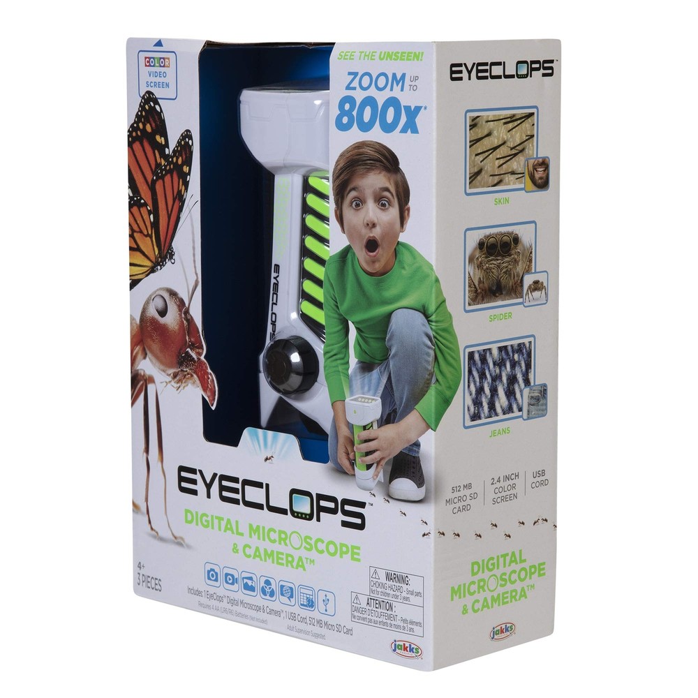 EyeClops Digital Microscope & Camera with Built in Color Screen -800X Zoom-