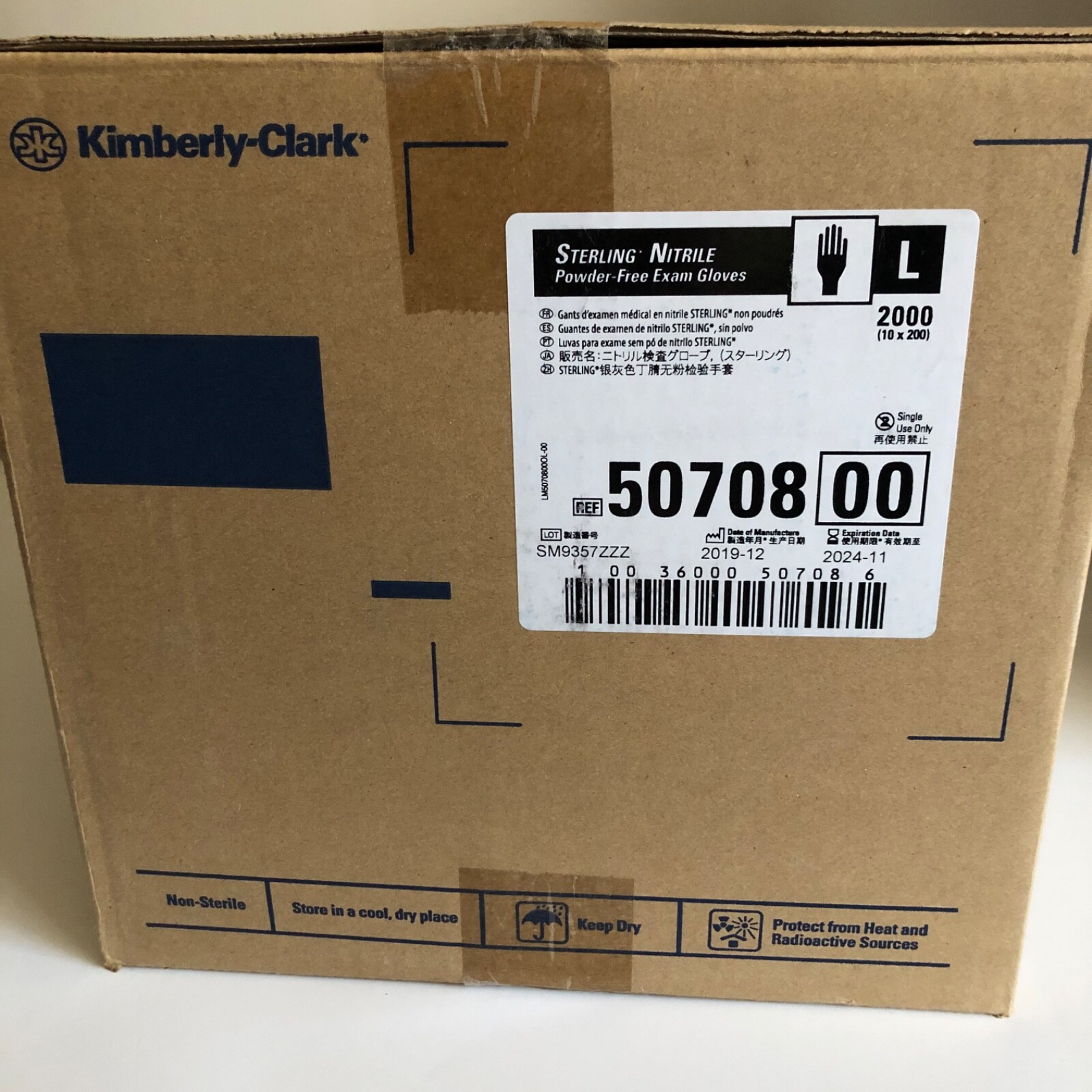 2000 Count Case - Kimberly Clark Nitrile Exam Gloves Size Large Exp. 11/2024