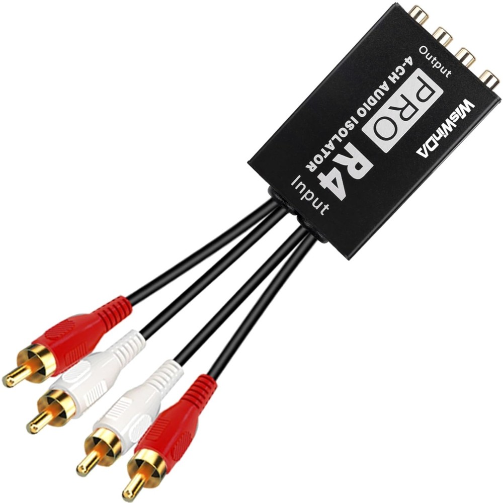 Pro 4Channels RCA Noise Filter Hum Eliminator Ground Loop Isolator No Affect ...