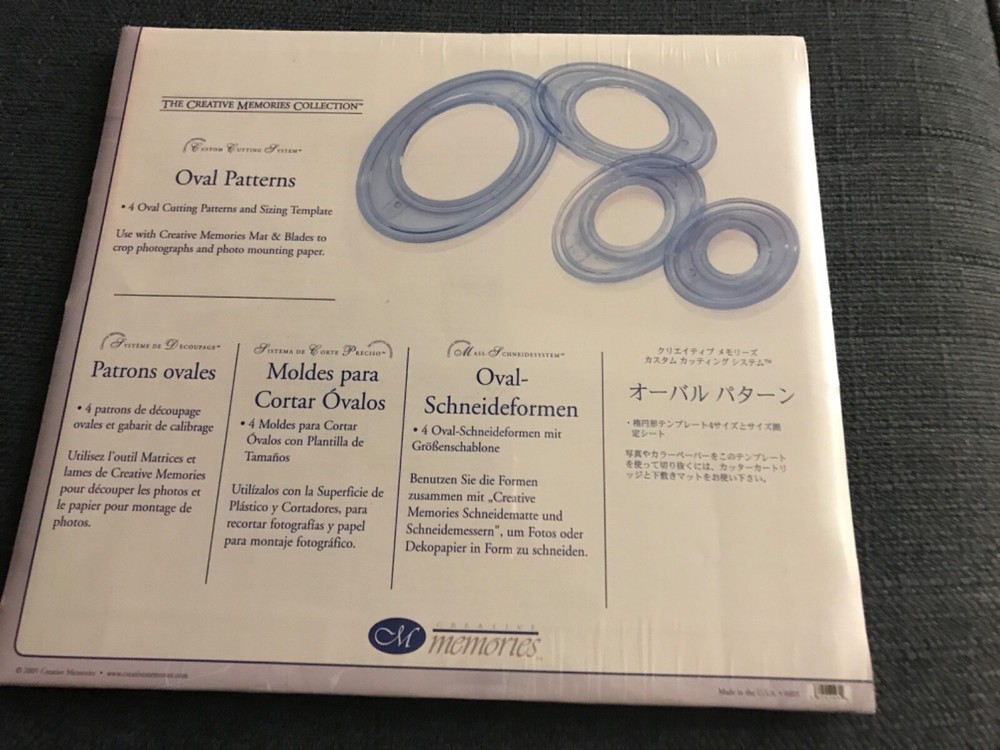 New CREATIVE MEMORIES  Ovals PATTERNS & Template CUSTOM CUTTING SYSTEM