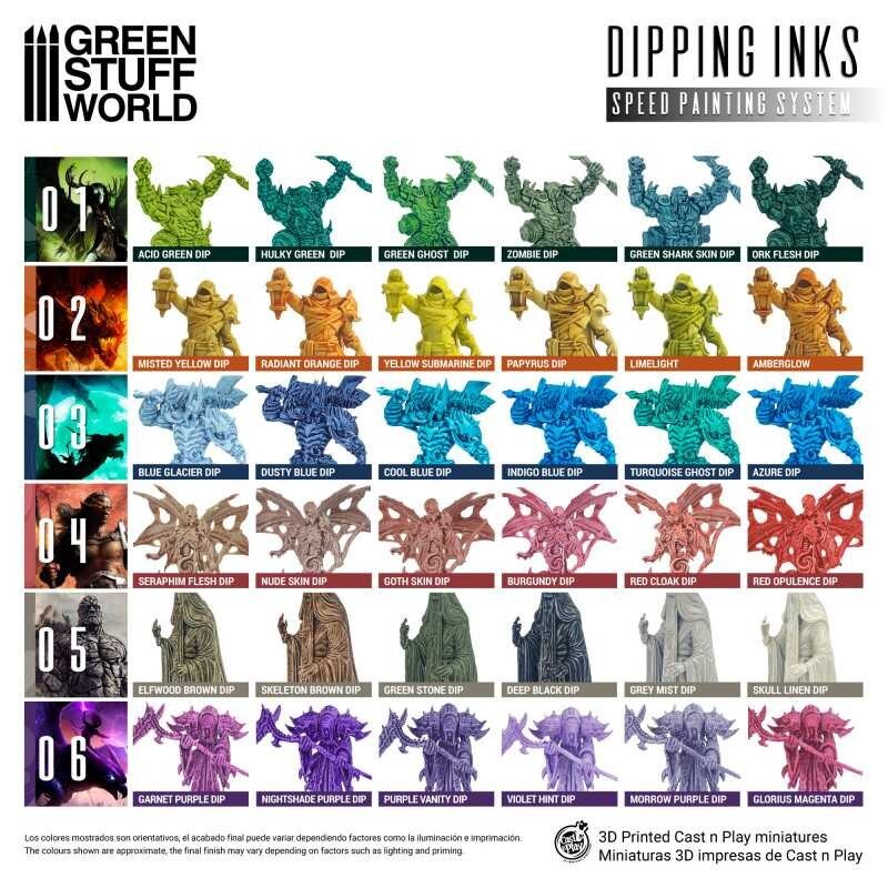 Paint Set - Dipping collection 02 - Airbrush Brush warhammer 40K
