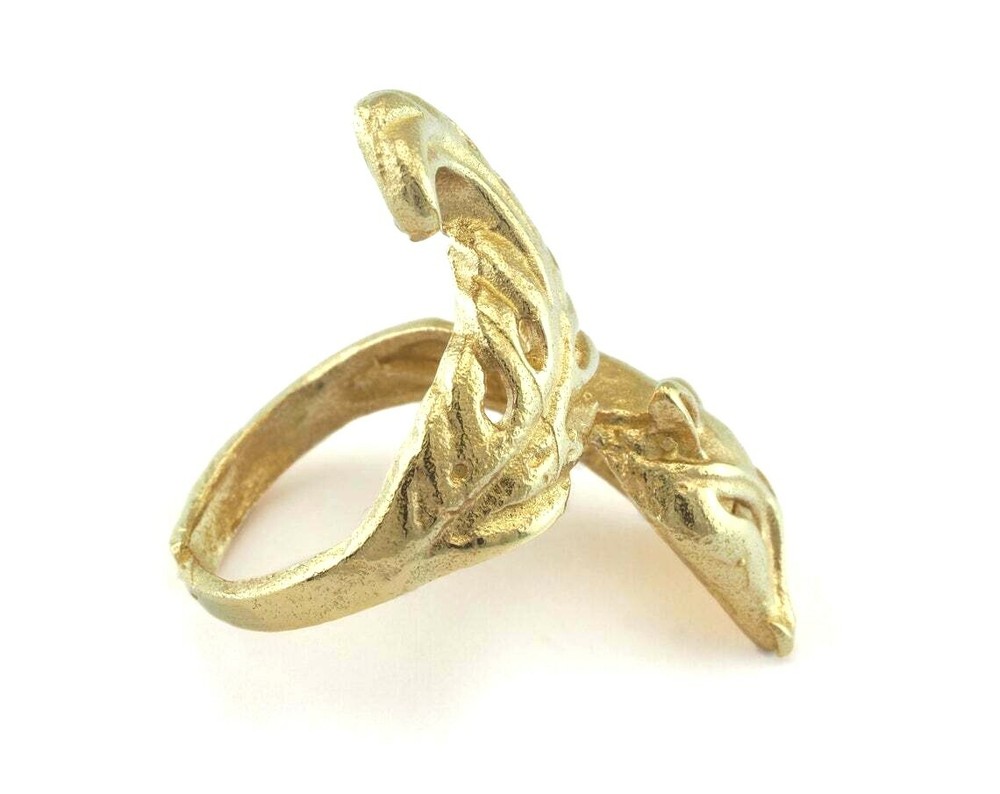 Fox Adjustable Ring Raw Brass (16mm 6US inner size - Adjustable ) OZ3220