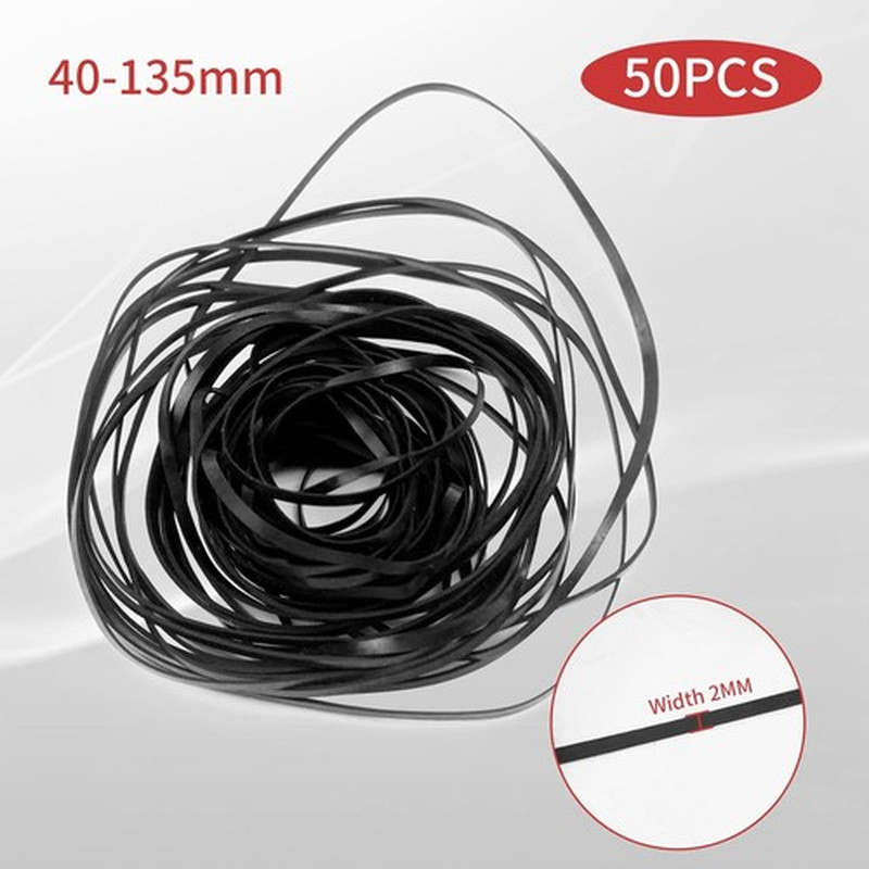 Mechanical Flat Drive Belts 50Pcs 2MM Width for Cassette Player Recorder