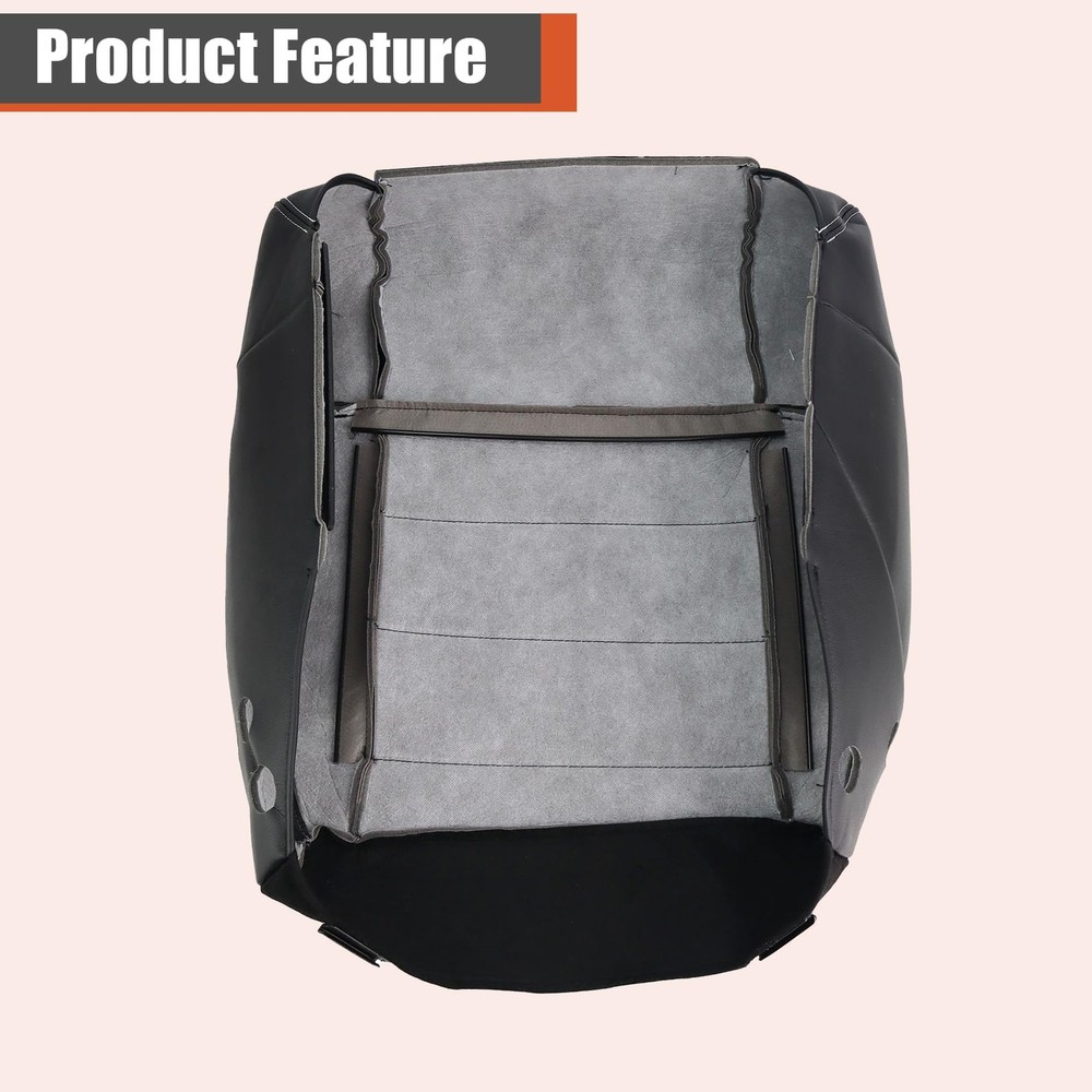 Front Driver Passenger Seat Cover Black Artificial Leather for 2007-2012