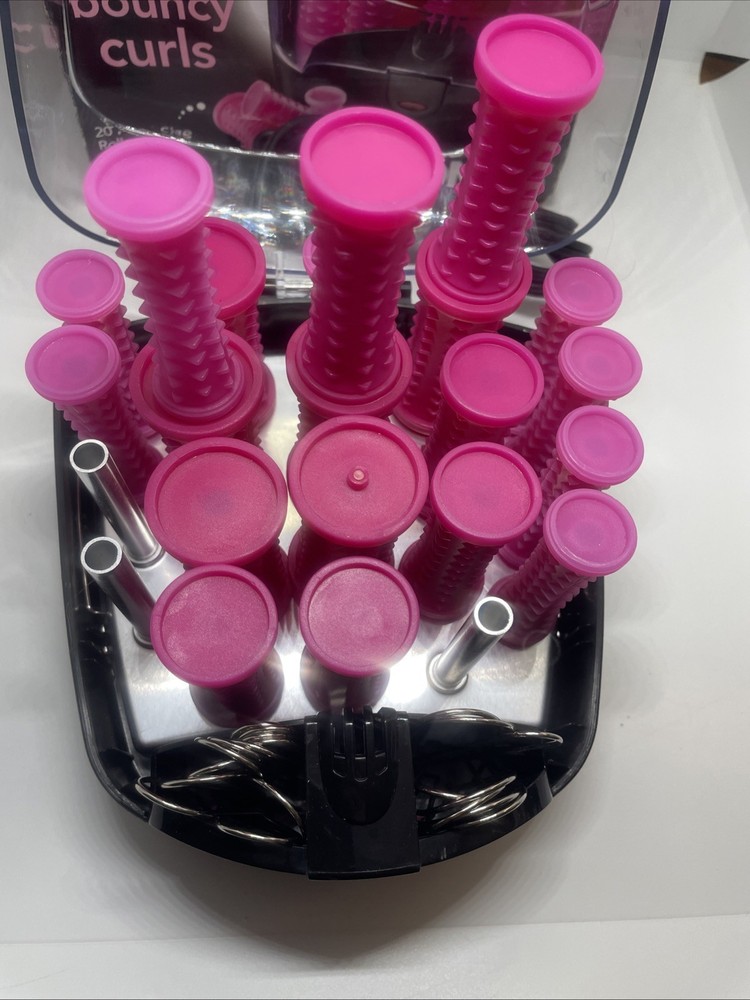 2016 Conair 20 Multi-Sized Rollers Big Style Small Case Pink Curlers