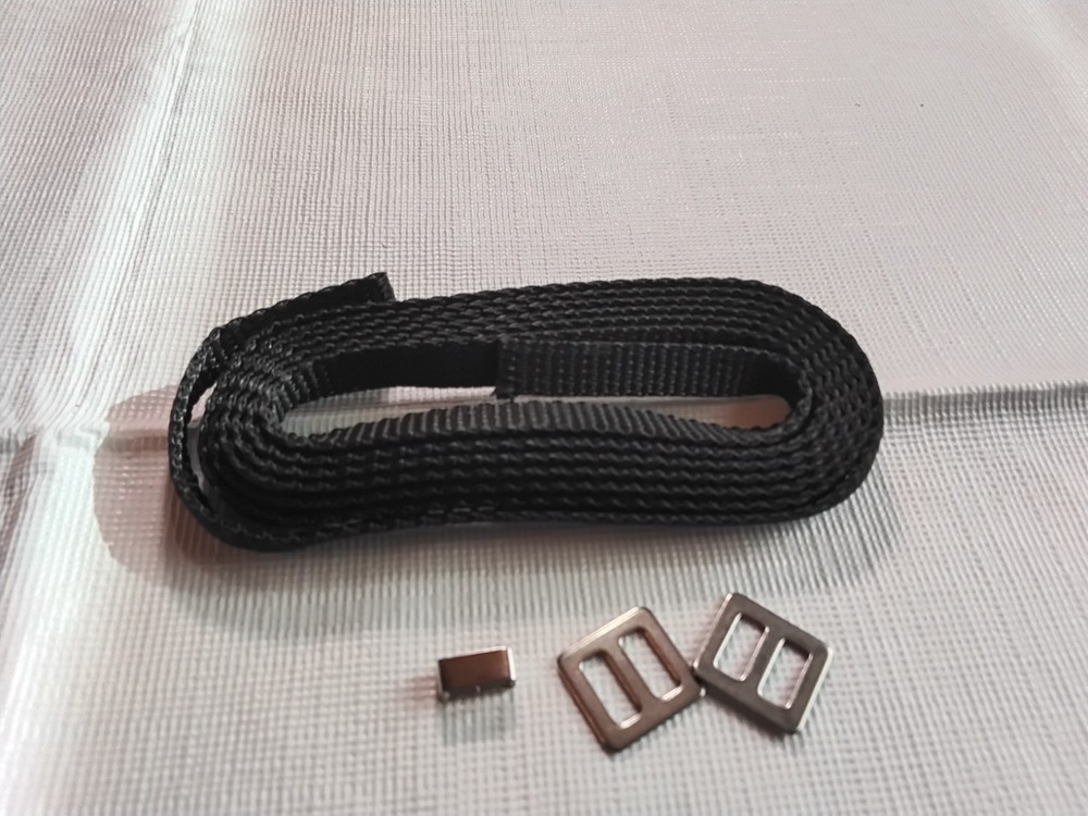 Camera Strap kit- Black Nylon  with detached clips .