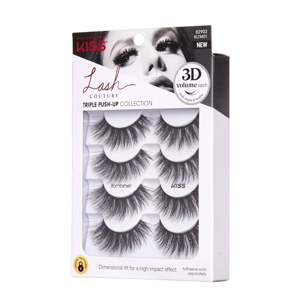 Reusable 14mm False Eyelash Clusters Bombshell Look 4 Pairs Easy Apply Triple