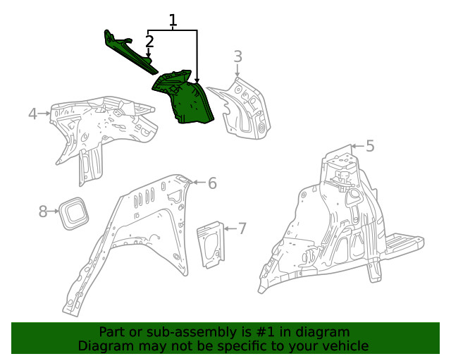 Genuine GM Driver Side Back Body Pillar Outer Panel 60005865