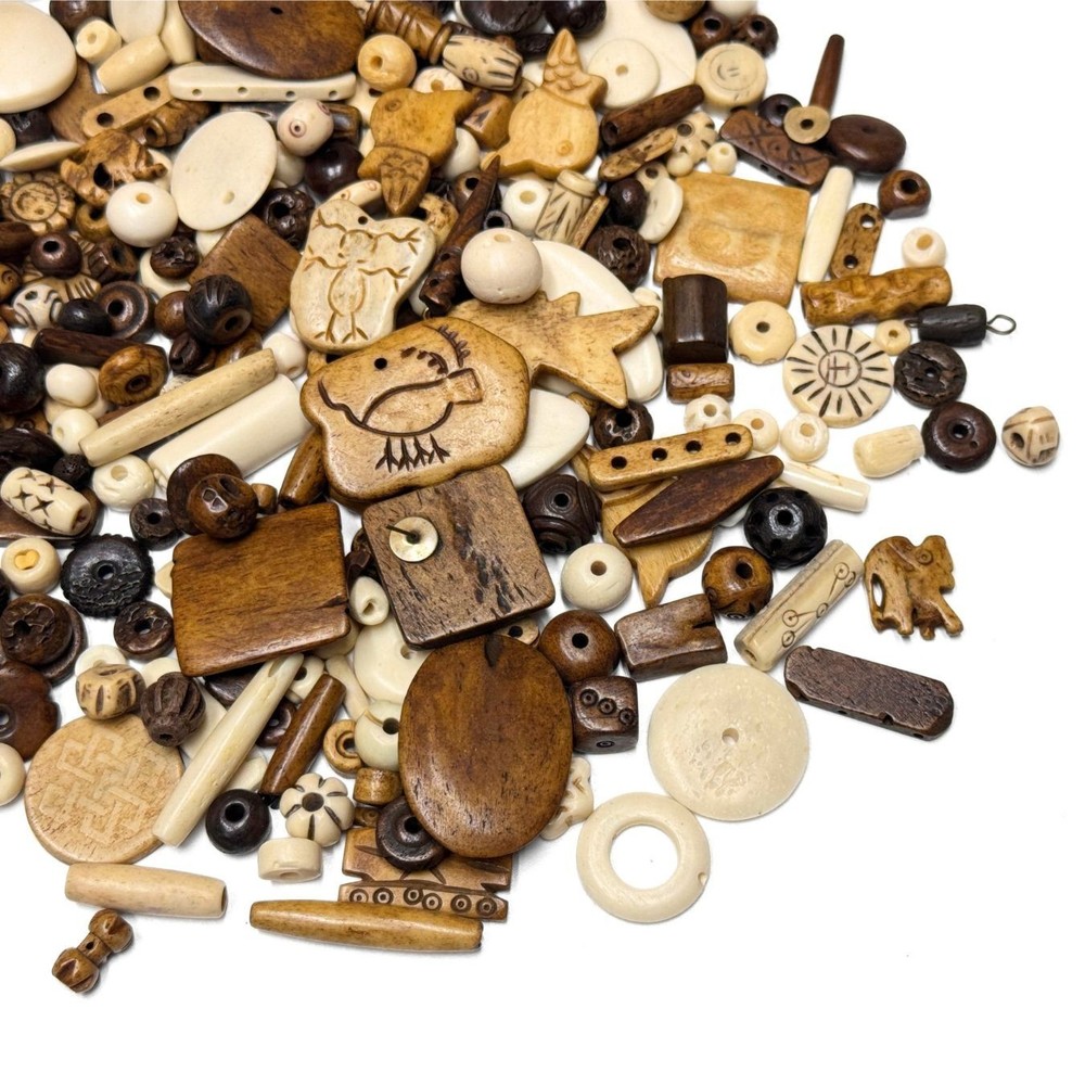 Assorted Bone Buttons, Beads, Spaces, and other Accessories