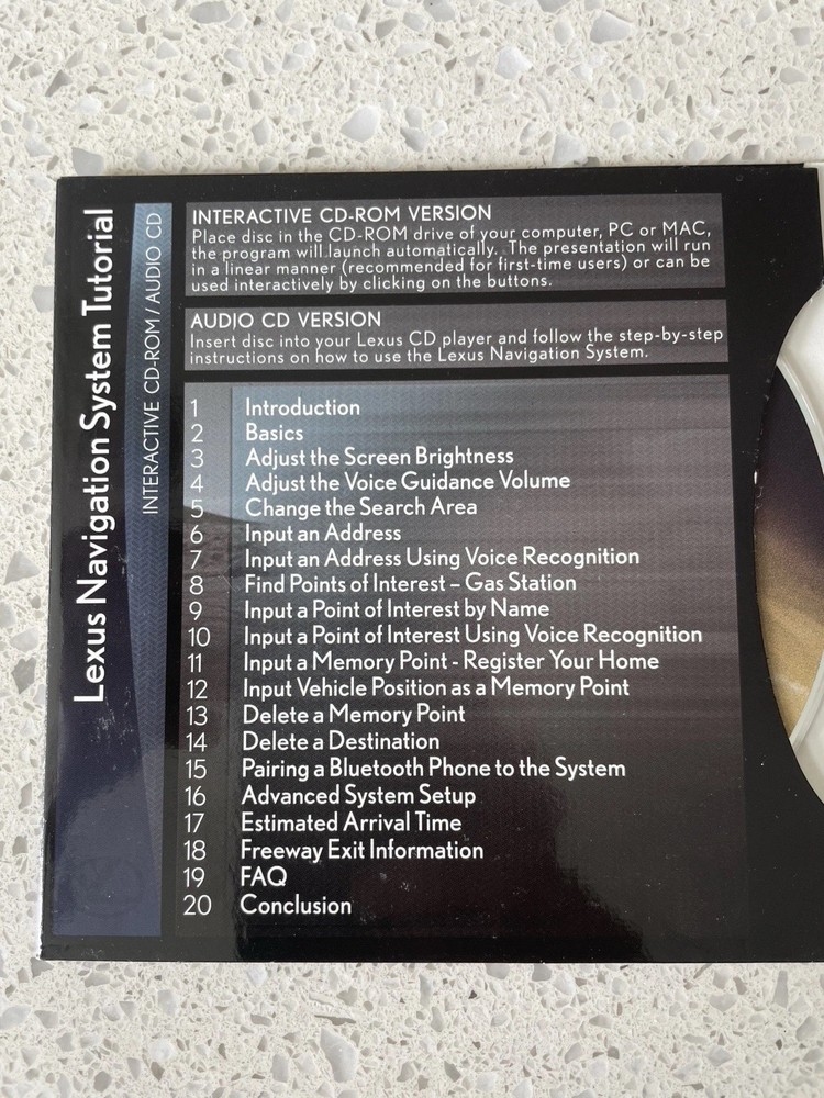 2007 2008 LEXUS LS460 NAVIGATION SYSTEM TUTORIAL INTERACTIVE CD ROM AUDIO CD OEM