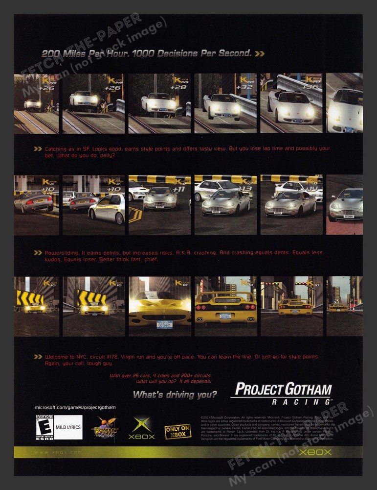 Project Gotham: Racing Video Game 2000s Print Advertisement Ad 2001