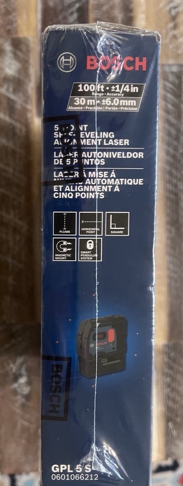 Bosch 5-Point Self-Leveling Alignment Laser (100ft Range,+/-1/4" Accuracy)