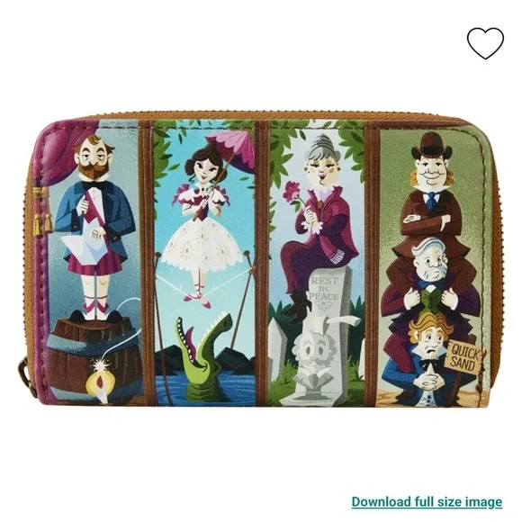 Loungefly Disney Haunted Mansion Stretching Portraits Zip-Around Wallet