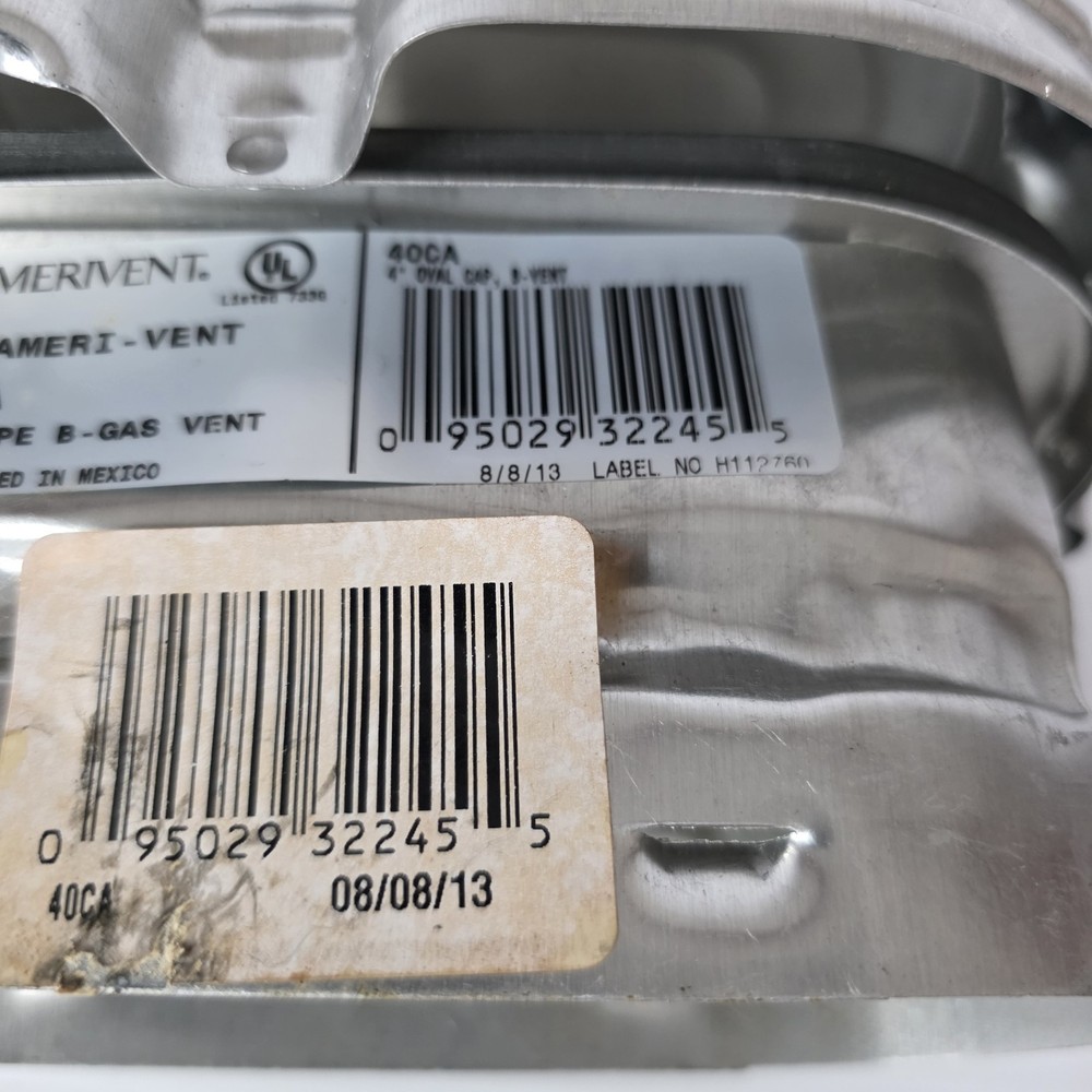 Ameri-Vent 40CA Oval Type B Gas Vent Cap 4" Amerivent