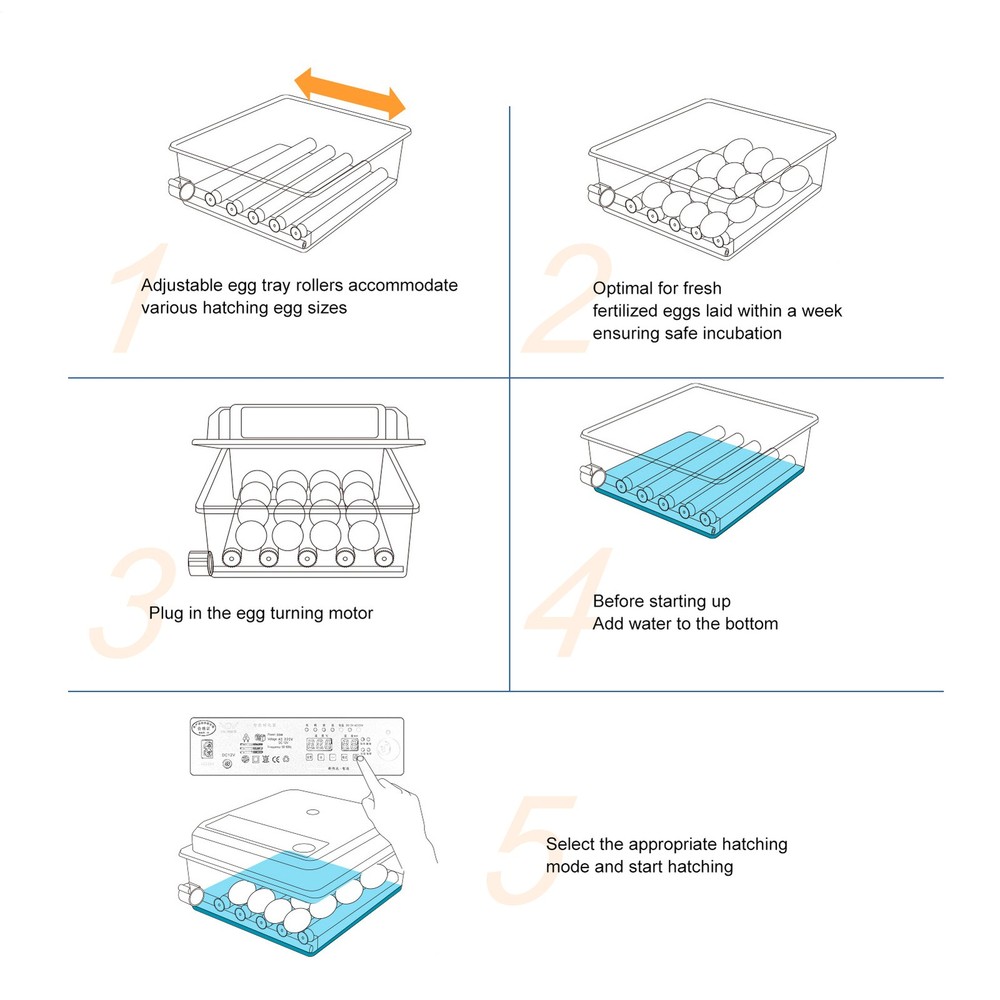 Automatic 120 Eggs Incubator Temperature Control Digital Chicken Egg Hatcher----