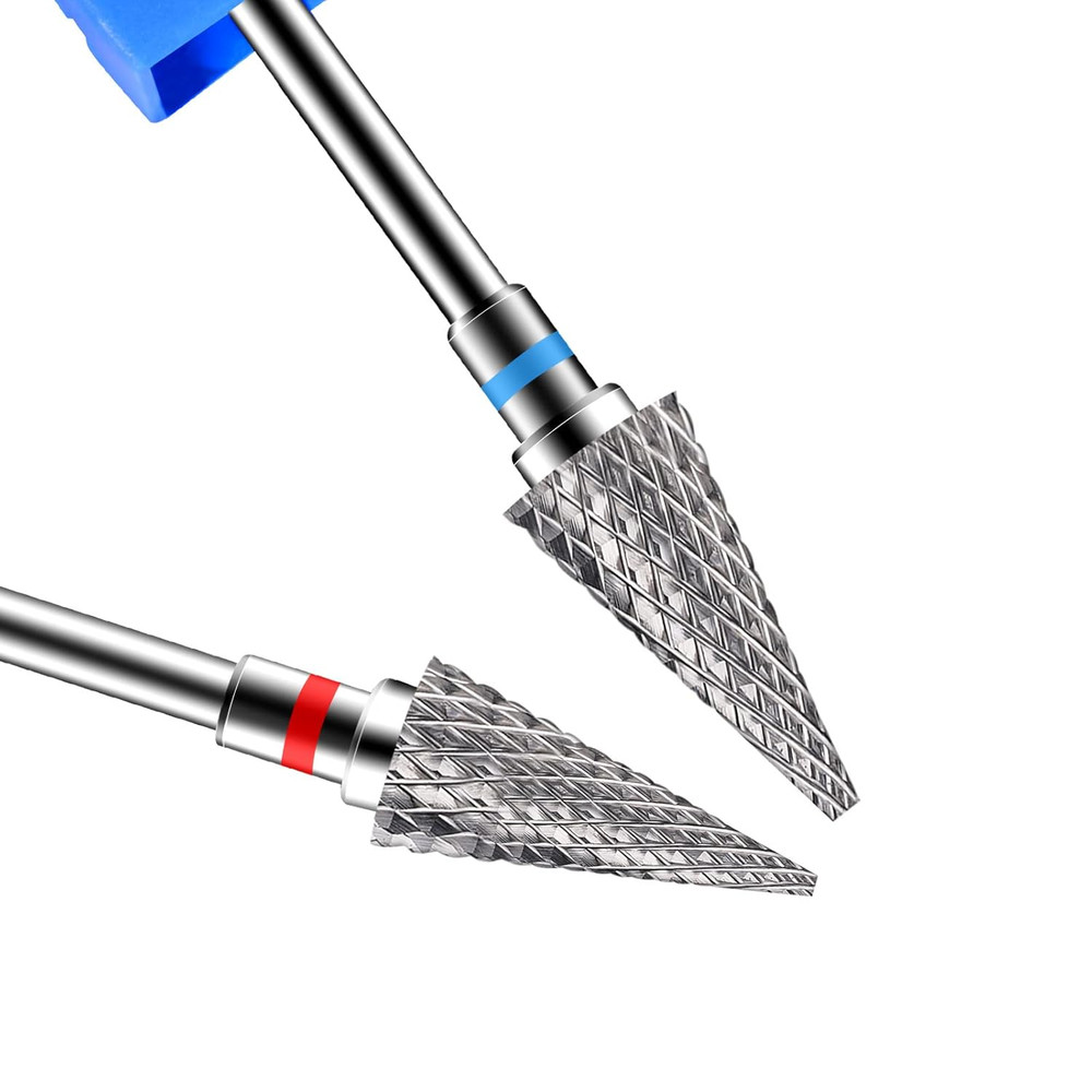 2 Pack Nail Drill Bits for Acrylic Nails, 3/32" Shank Drill Bits for Nails Profe