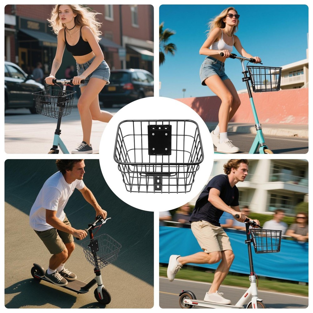 Hanging Bold Bicycle Basket Electric Vehicle Adjustable Front Frame Basket