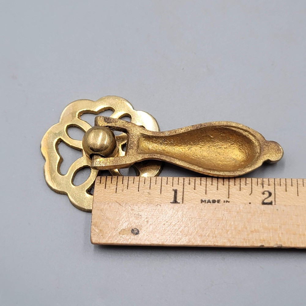 Vintage Solid Brass Drawer Pull Handle Open Work Salvage Hardware SINGLE ONLY