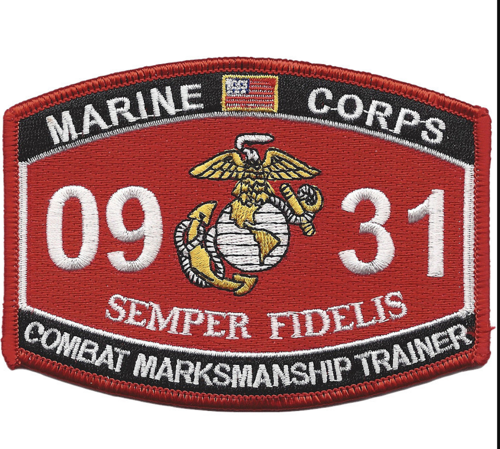 4.25" MARINE CORPS MOS 0931 COMBAT MARKSMANSHIP TRAINER EMBROIDERED PATCH