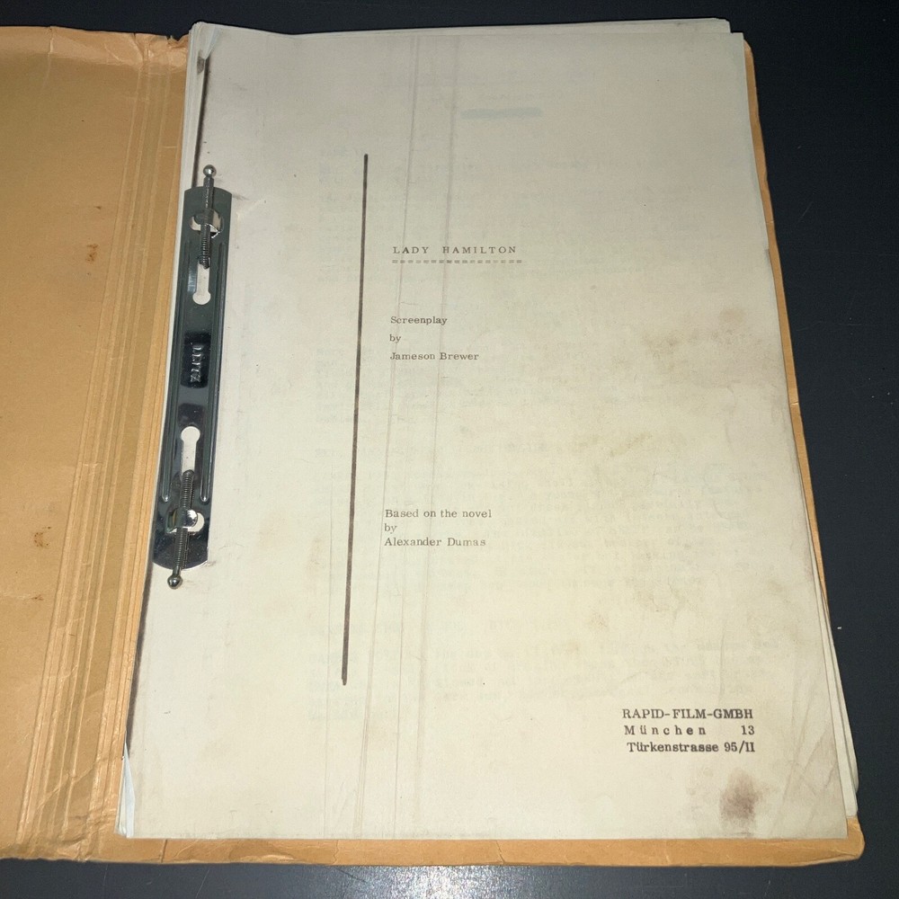 Original 1968 Emma Hamilton Movie Script 2nd Draft Historical Drama Notes COA