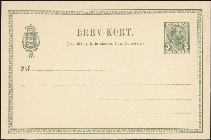 DENMARK, 1907. Post Card H&G 34, Mint