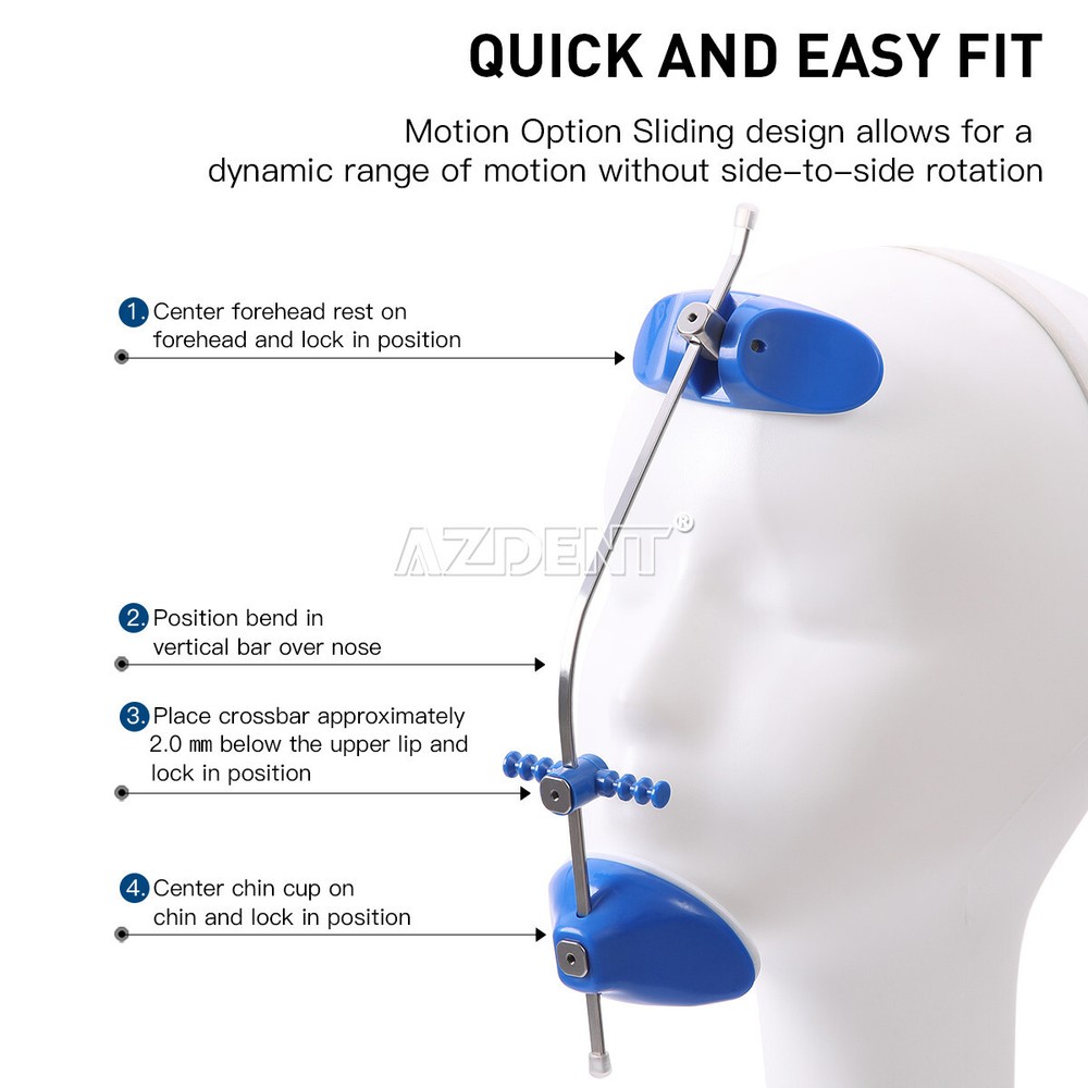 Dental Orthodontic Reverse Pull Headgear Facemask Mascara Adjustable Blue